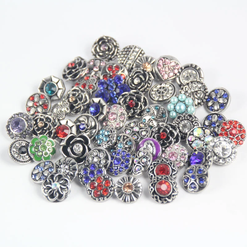 

12 MM DIY Zinc Alloy Buttons Hand Scrapbook Accessory Decorated With Multicolor Diamond-encrusted Button