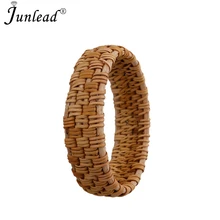 Junlead, новинка, модное, ручной работы, соломенное плетение, Ротанговые браслеты, браслет, простой, большой, Круглый, Виноградная коса, EP браслет, браслет для женщин, ювелирные изделия