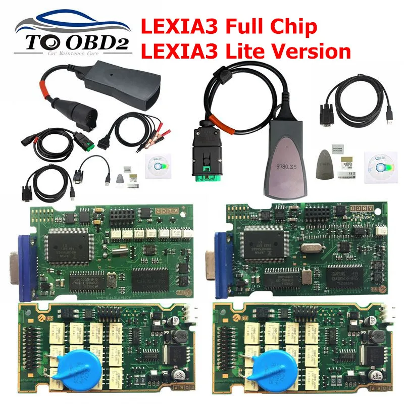 

Lexia3 Full Chip 921815C Lexia 3 PP2000 Diagbox V7.83 Car Diagnostic Scanner For Peugeot For Citroen LEXIA 3 Green golden PCB
