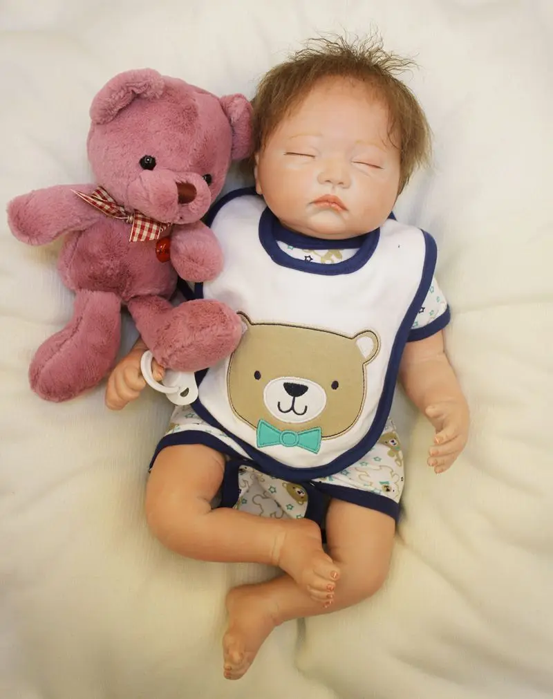 

Silicone reborn baby dolls toys 20" 50cm real sleepign newborn baby alive boy girl dolls bebes reborn bonecas
