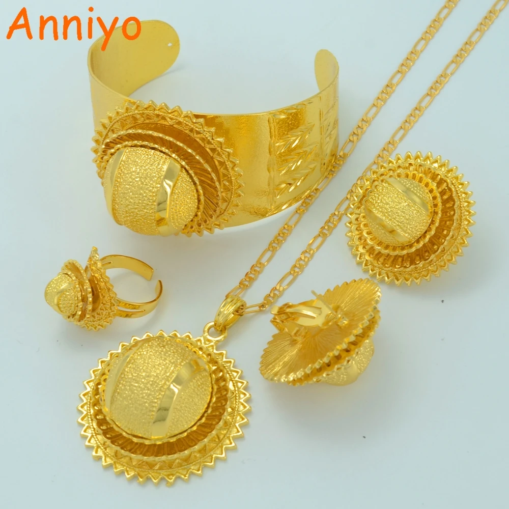 Buy Anniyo Gold Color Ethiopian Wedding Sets Jewelry