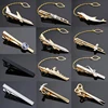 DY Hot sale Brand new fashion men business suit tie clip Joker style golden airplane laser grid Necktie Tie Clip ► Photo 1/6