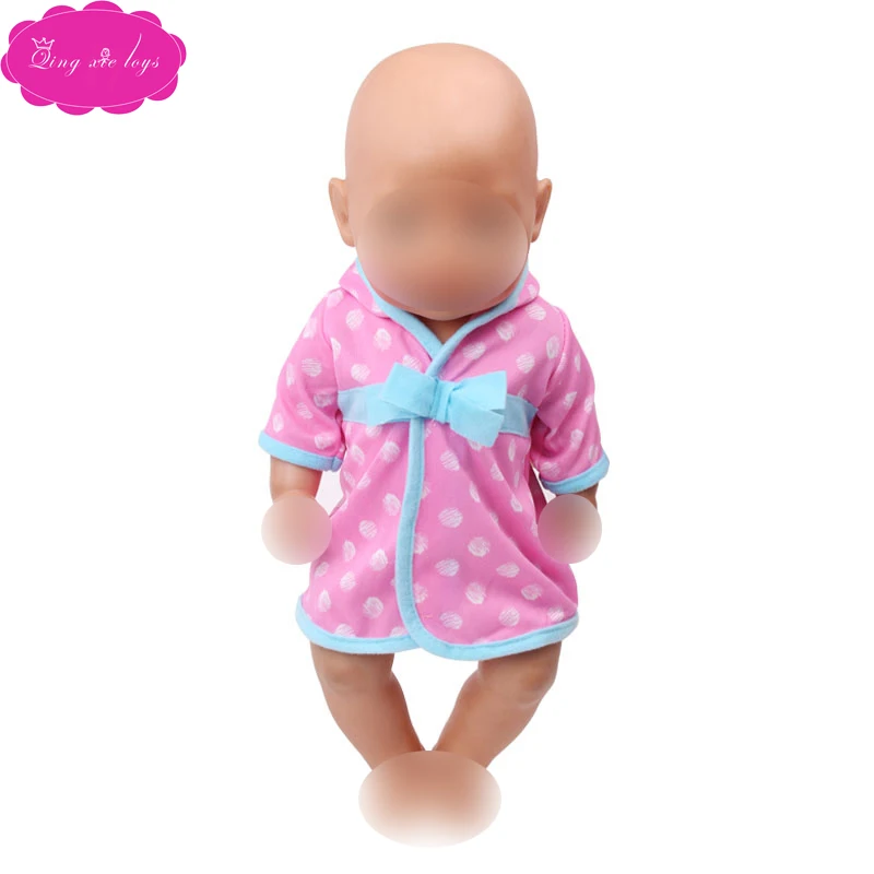 43 см; Детская Одежда для кукол; пижамы для новорожденных; фиолетовый халат; розовое банное полотенце; детские игрушки; американский стиль; 18 дюймов; кукла для девочек; f550