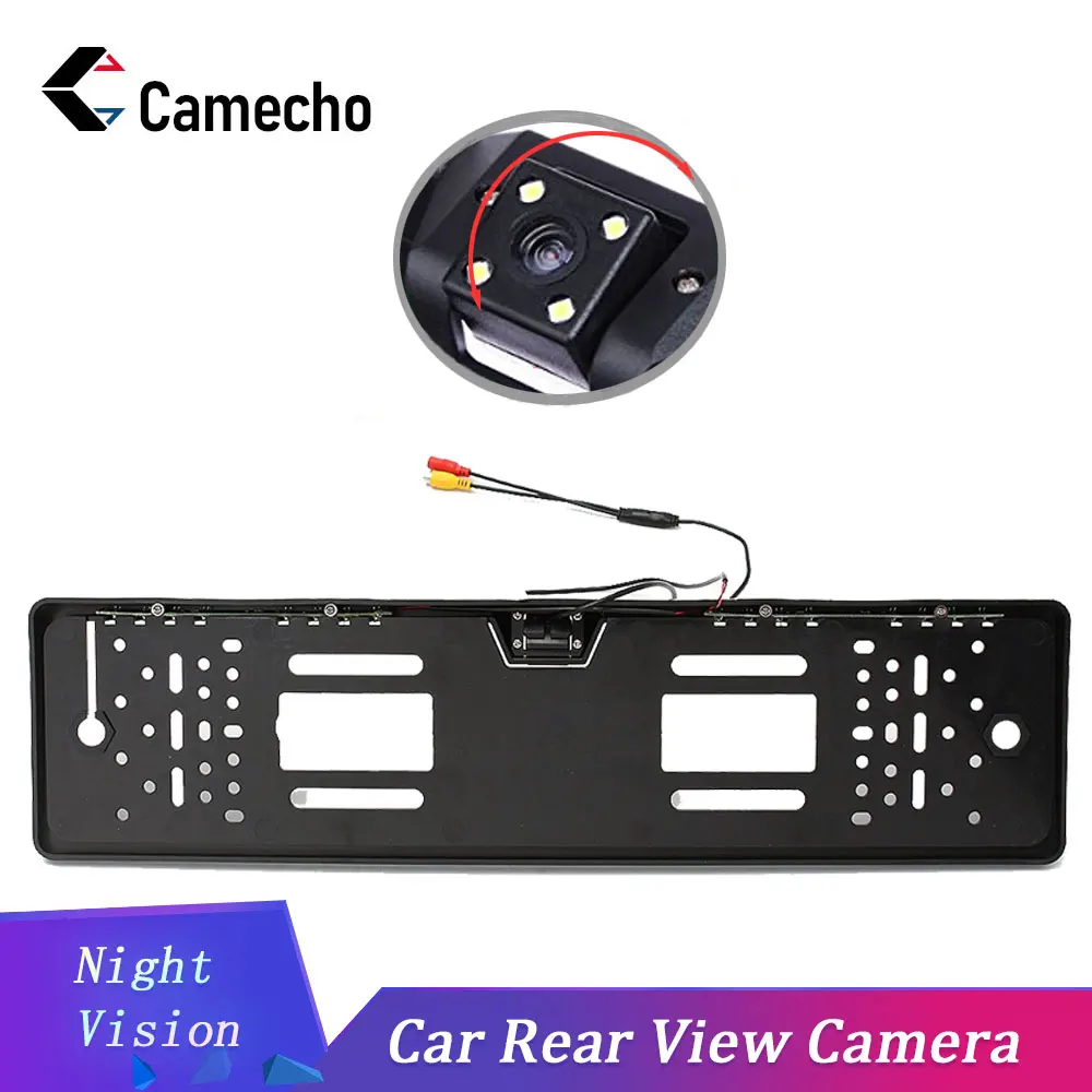 Camecho EU Автомобильная рамка для номерного знака, Автомобильная камера заднего вида, европейская Водонепроницаемая Автомобильная камера заднего вида, парковочная камера заднего вида