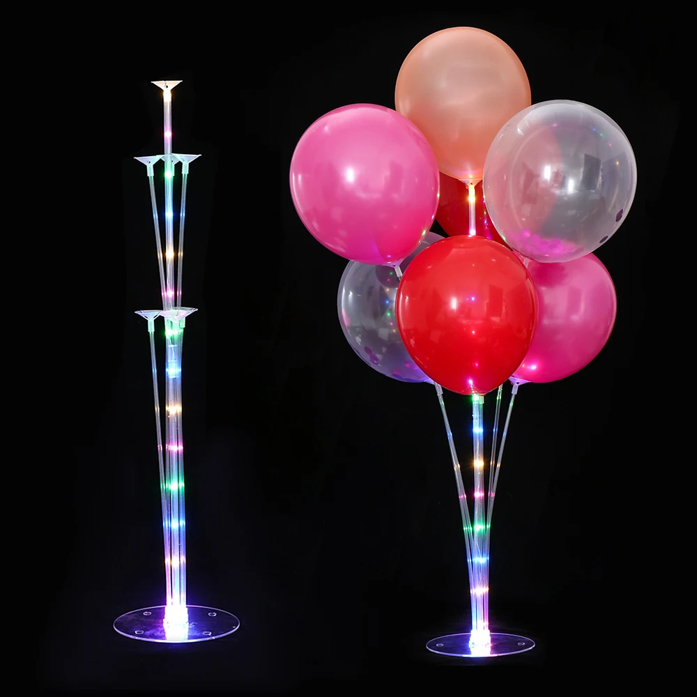 

1 Set LED Balloons Column Stand Plastic Balloon Support with 7 tubes for Birthday Party Valentines Day Decoration Wedding Supply