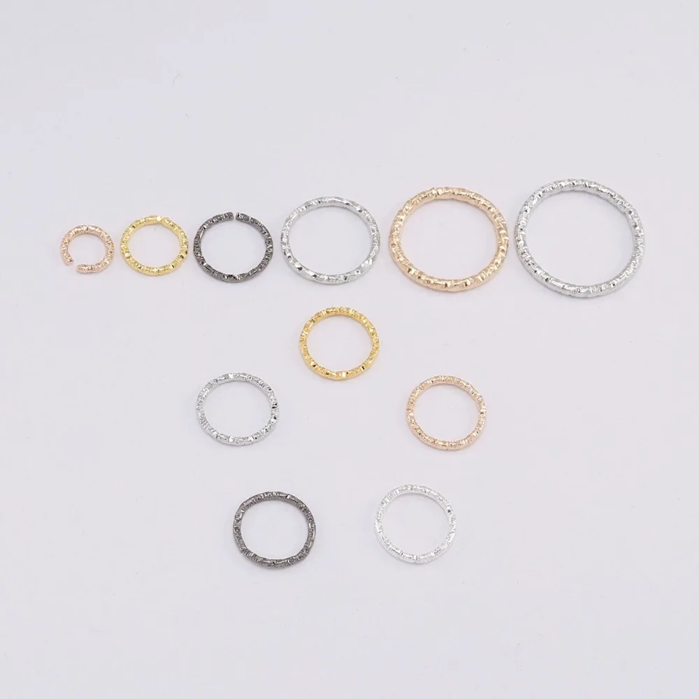 50-100pcs 8-20mm Round Jump Rings Twisted Open Split Rings jump rings Connector For Jewelry Makings Findings Supplies DIY