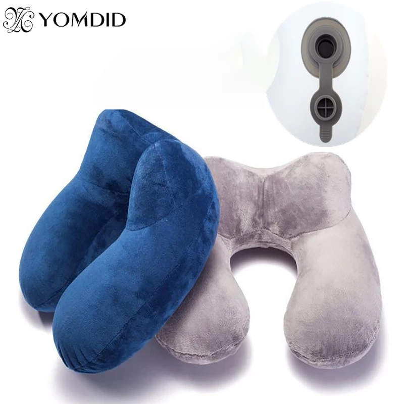 

Neck Travel Pillow U-Shape Folding Neck Air Cushion Inflatable Travel Pillows Portable Comfortable Business Trip Outdoor Cushion
