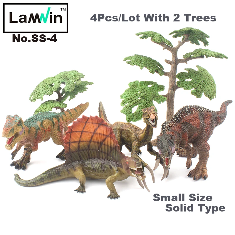 ﻿Buy Lamwin 4Pcs Lot Small Size Mini Dinosaurs Toy Set Solid Action