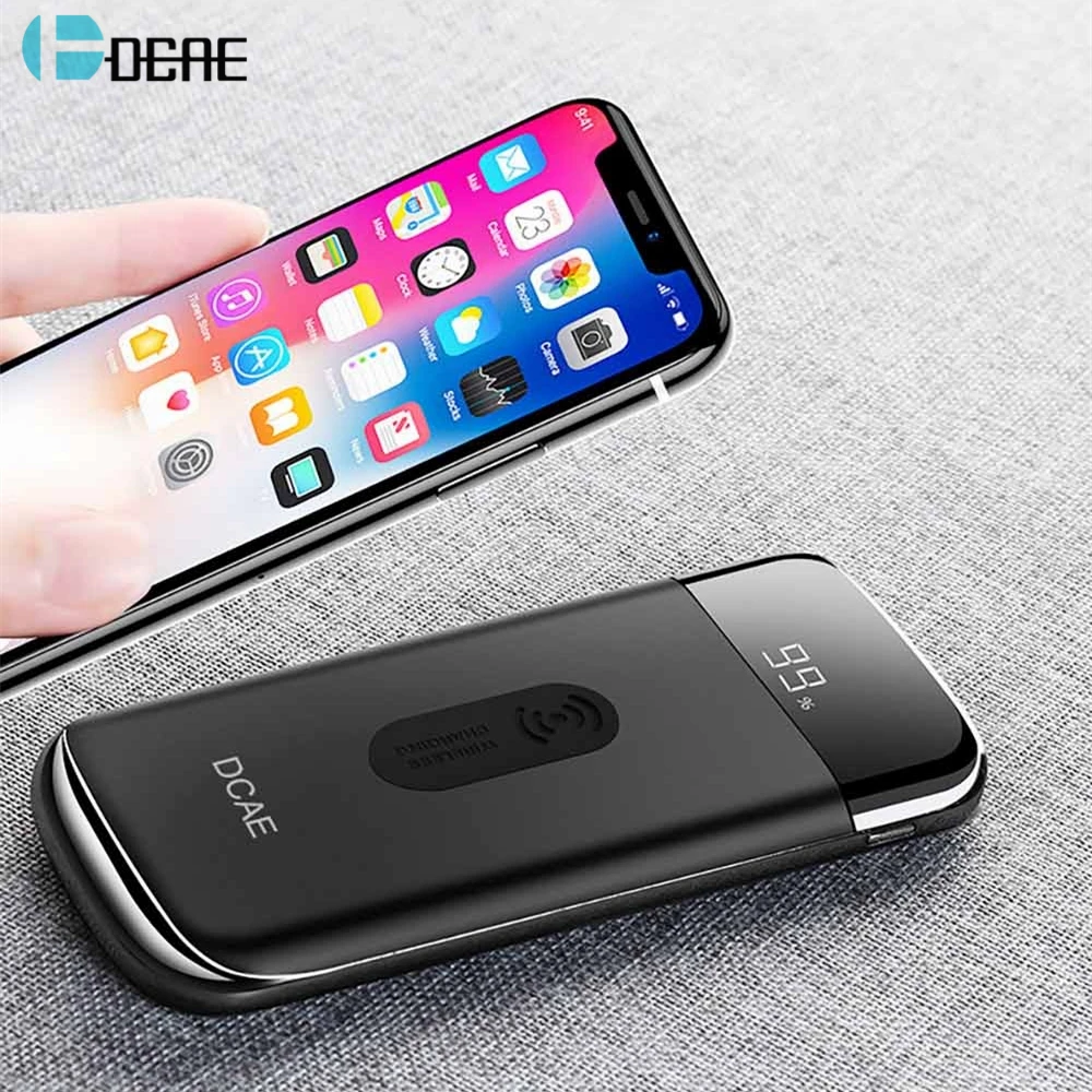 DCAE 10000mAh Qi Wireless Charger Power Bank for iPhone XS Max XR X 8