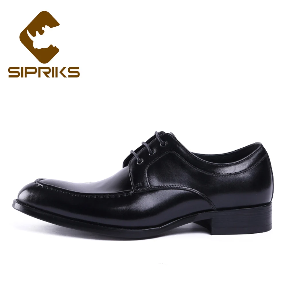 Couro Luxo Sapatas Genuíno Escritório Preto Vaca Chefe Dos Trabalho Preto Homens Casamento Sapatos Topsiders De Sociais Vestido marrom Festa Buesiness Sipriks XxFY0X