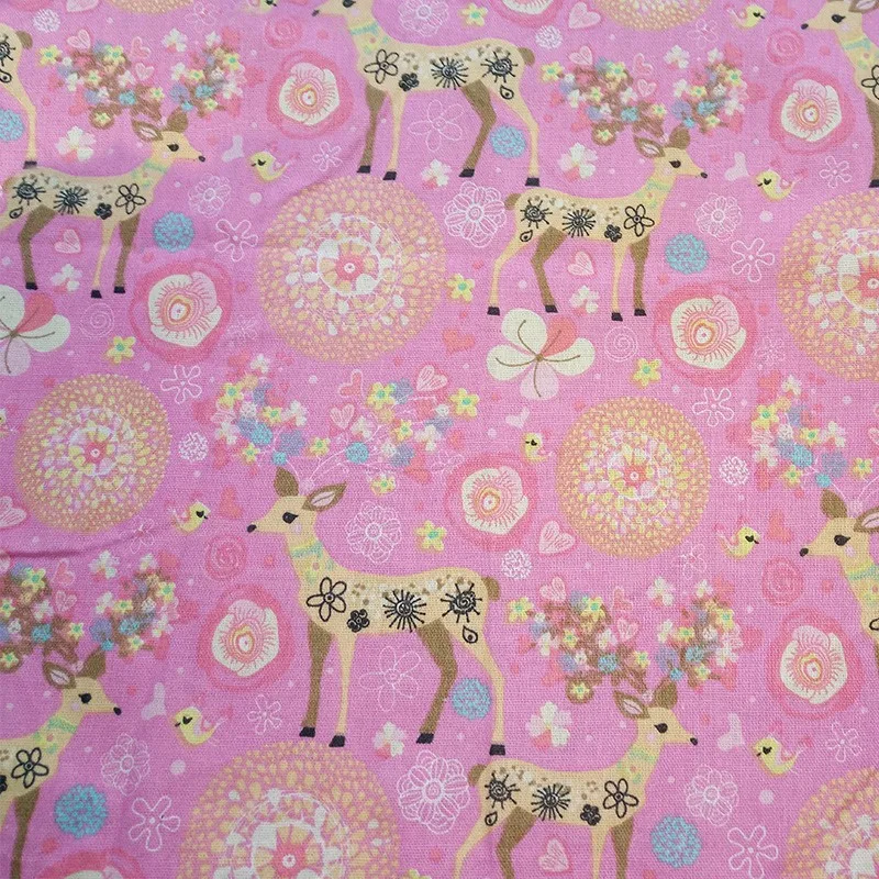 Новинка, 150x50 см, рисунок оленя, конопля, хлопок, лен, ткань Мешковина для шитья, текстиль, квилтинг, тильда, органические ткани