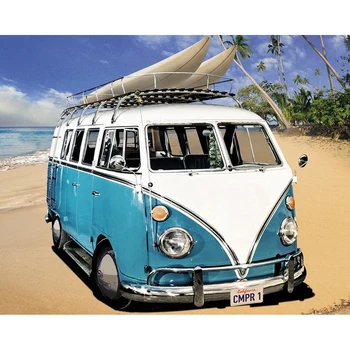 

Full square / round diamond diamond embroidery travel bus 5D DIY diamond painting cross stitch rhinestone mosaic decoration ZH