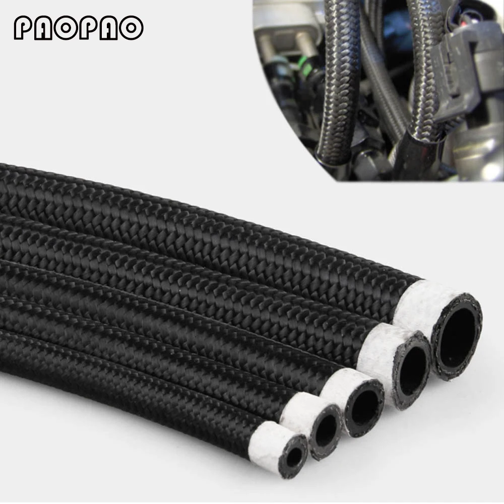 1M AN4-AN12 Nylon Braided Oil Fuel Hose Line Tubing Pipe Light Weight Racing Car Accessories | Автомобили и мотоциклы