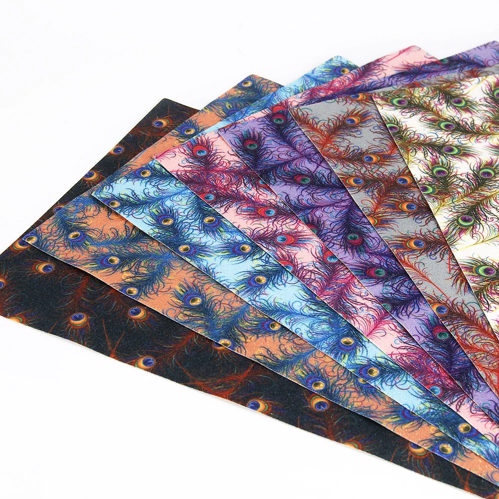 

David accessories 20*34cm glitter peacock synthetic leather PU Artificial Leather,DIY Sewing Fabric Garment Bags shoes,1Y57250