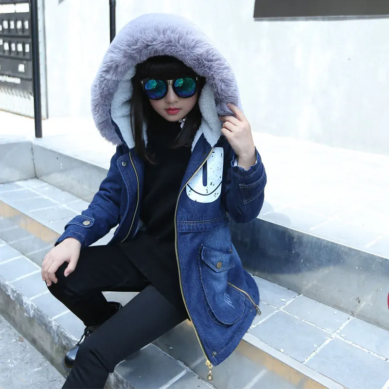 

The new winter jacket children fall hooded jacket fashion girls clothing baby cowboy coat coat dust coat for the girl child
