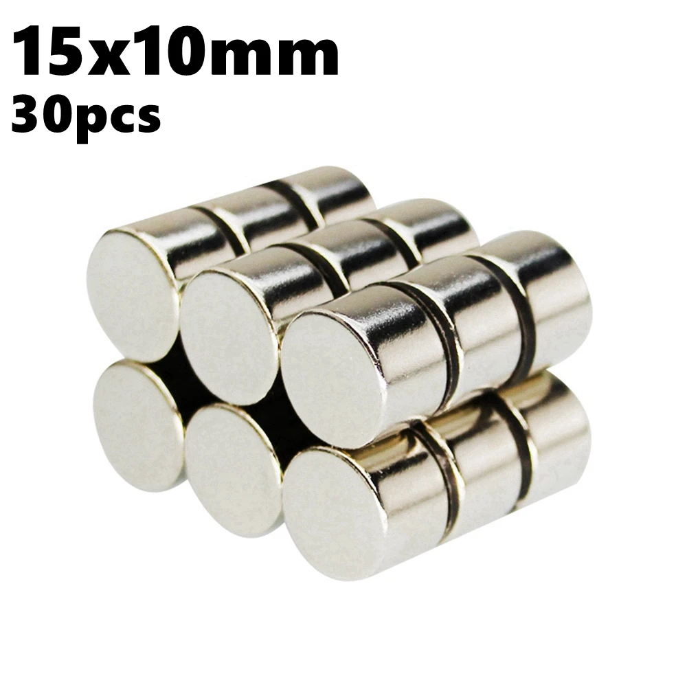 Powerful Cylinder Disc 15mm x 10mm Round NdFeB N35