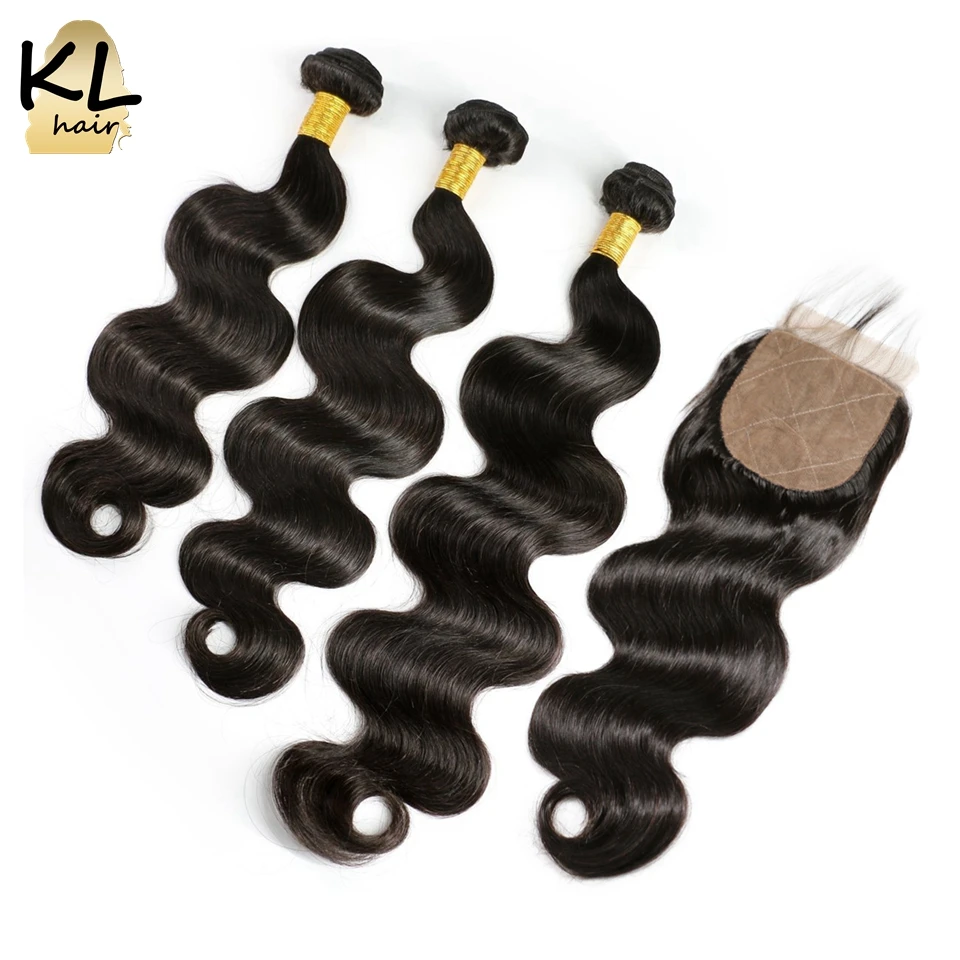 KL hair волнистые волосы шелковая основа застежка с пряди бразильские remy