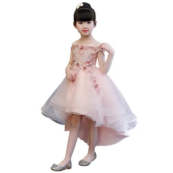 

Flower Girls Bead Decoration Dresses Pageant Prom Party Ball Gowns Girl Princess Marriage Dress Baby Birthday Party Dress D62