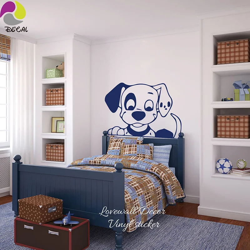 Cartoon Spotty Dog Puppy Wall Sticker Bedroom Sofa Cute Lovely Pet Animal Wall Decal Kids Room Children Room Cut Vinyl Mural (2)