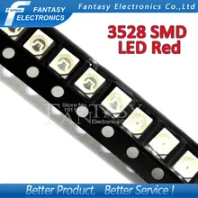 100 шт Красный 3528 1210 SMD СВЕТОДИОДНЫЙ диоды для подавления переходных скачков напряжения светильник