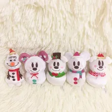 1set/lot 6cm cartoon mini Mickey snowman Christmas styledoll pendant Decoration of household car decoration Christmas gift