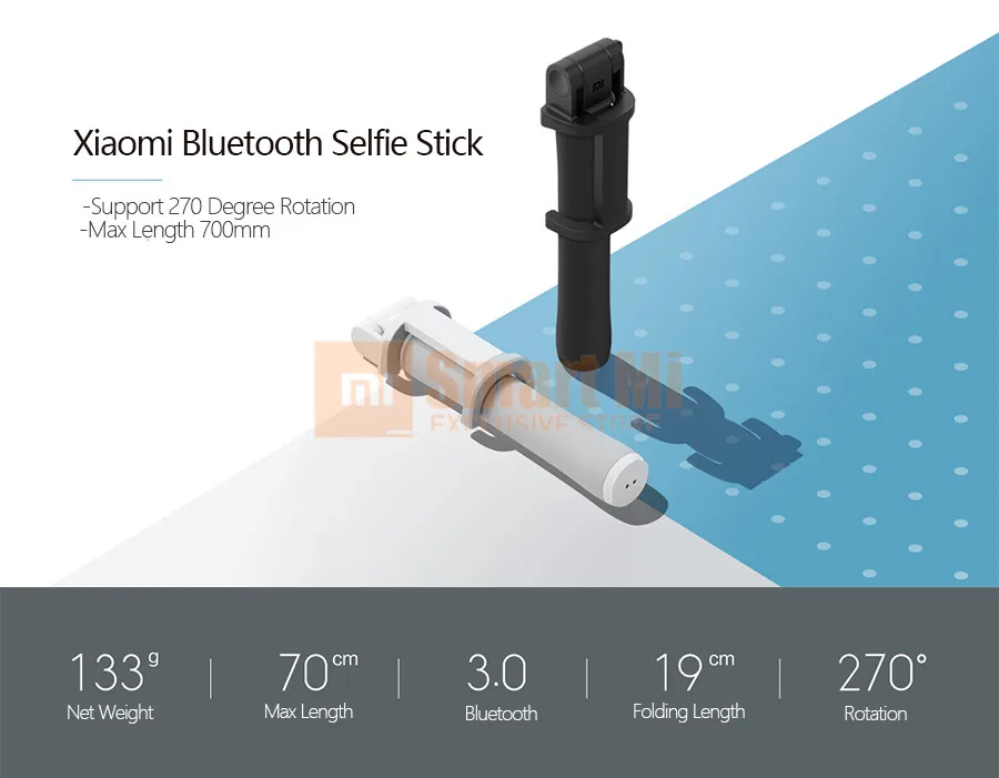 Xiaomi складной Ручной Bluetooth селфи палка с беспроводным затвором для Android и iPhone