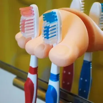 

Creative Kitchen Bathroom Storage Rack Foot Finger Sucker Toothbrush Holder