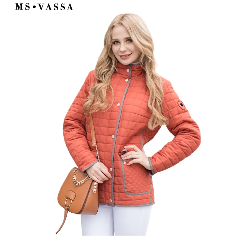 

MS VASSA Ladies Jackets 2018 New Women Autumn Winter Coats Plus size 6XL 7XL long sleeve turn-down collar Oversize outerwear