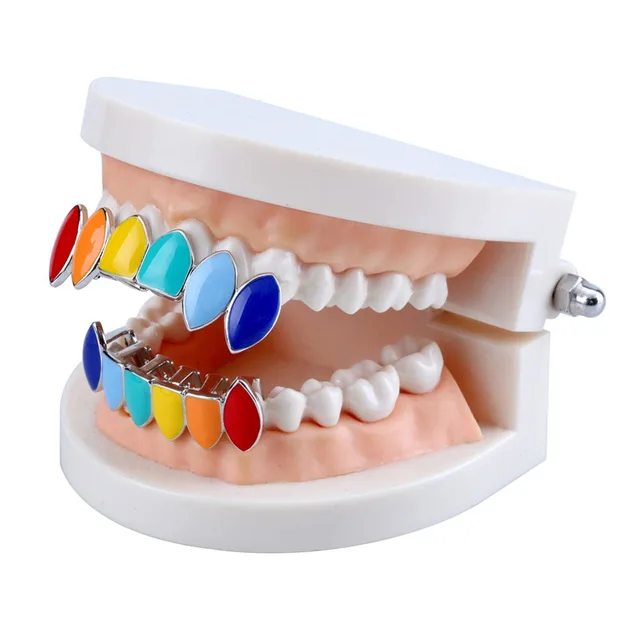 TOPGRILLZ hip hop złoto Tekashi69 Rainbow zęby Grillz Top amp Bottom kolorowe Grills Dental Halloween Wampir zęby tanie tanio Moda Body Jewelry Skeleton Miedzi Metal G-077 Grillz Dental Grills Hiphop Rock 11 2g Women Men Tourism Party Prom TOPGRILLZ hip hop złoto Tekashi69 Rainbow zęby Grillz Top amp Bottom kolorowe Grills Dental Halloween Wampir zęby tanie tanio Moda Body Jewelry Skeleton Miedzi Metal G-077 Grillz Dental Grills Hiphop Rock 11 2g Women Men Tourism Party Prom