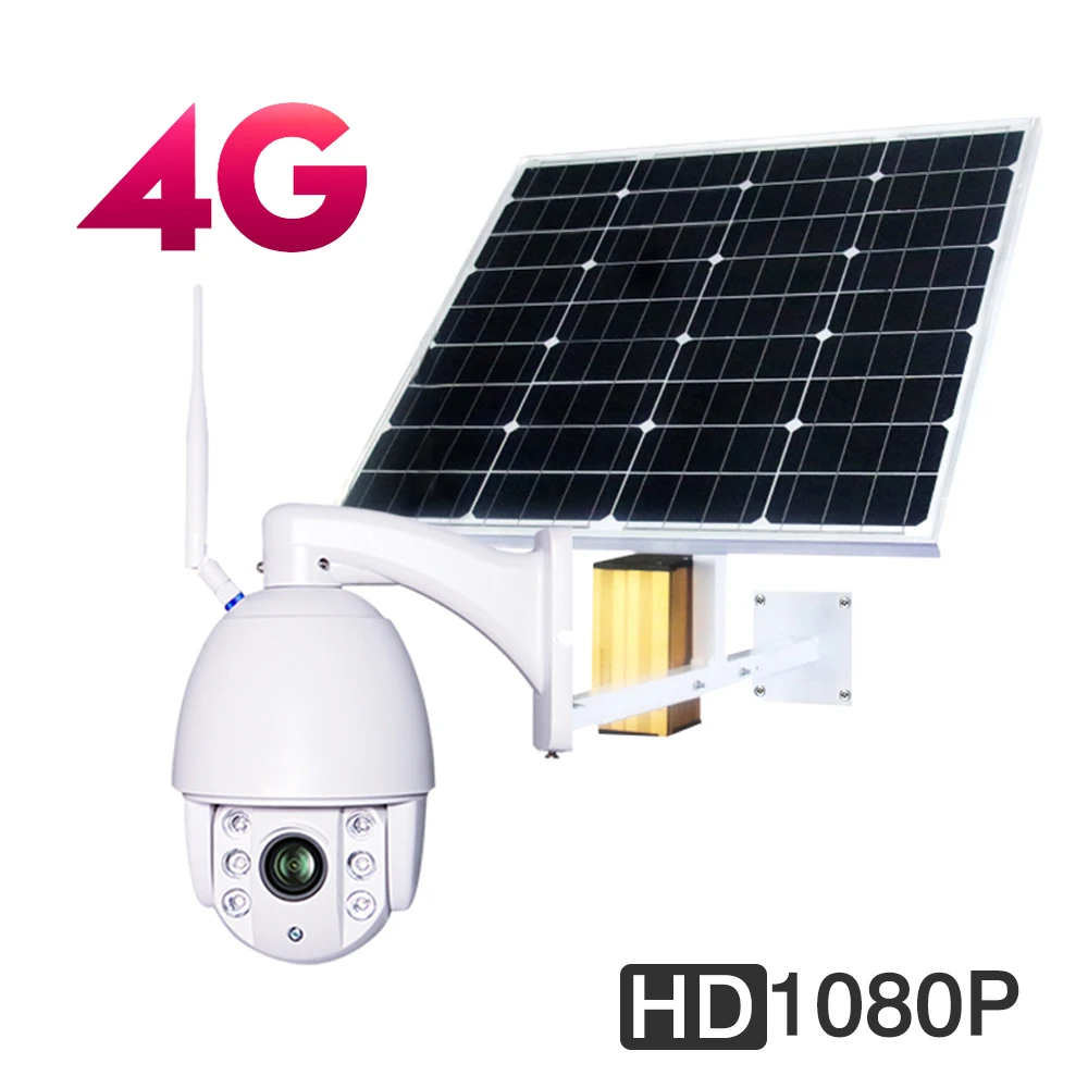 Solar 3G 4G Wireless HD 1080P WiFi PTZ Camera Security Outdoor IP