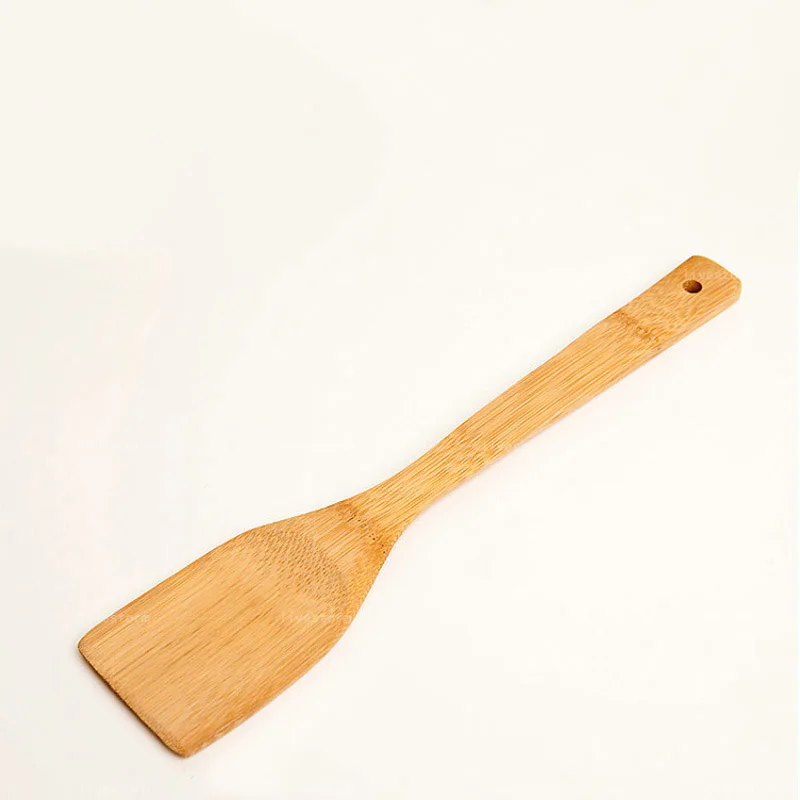 Здоровая бамбуковая деревянная кухонная шлицевая лопатка, ложка для смешивания, держатель для натурального здоровья, Бамбуковая деревянная лопатка для ужина, пищевые лопатки для вока