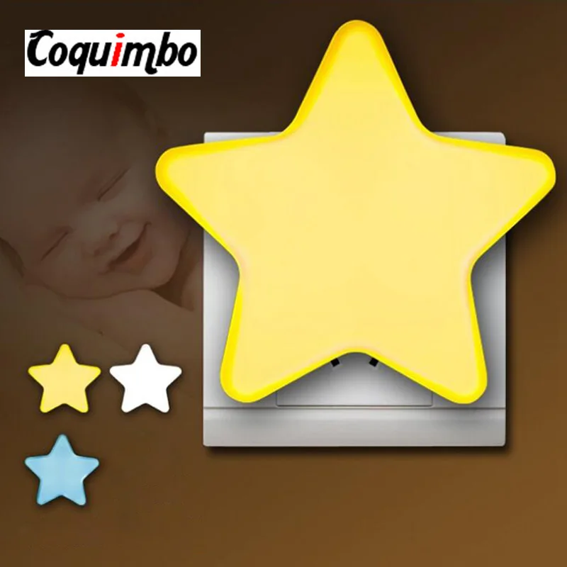 

EU/US Plug Baby Lamp Sleeping Light Sensor Control Mini Star LED Night Light Socket For Children's Bedroom Bedside Lamp