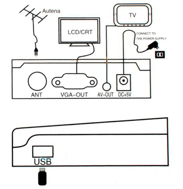Stand-alone VGA DVB-T LCD TV Receiver Recorder with Remote Controller - 100 - 240V