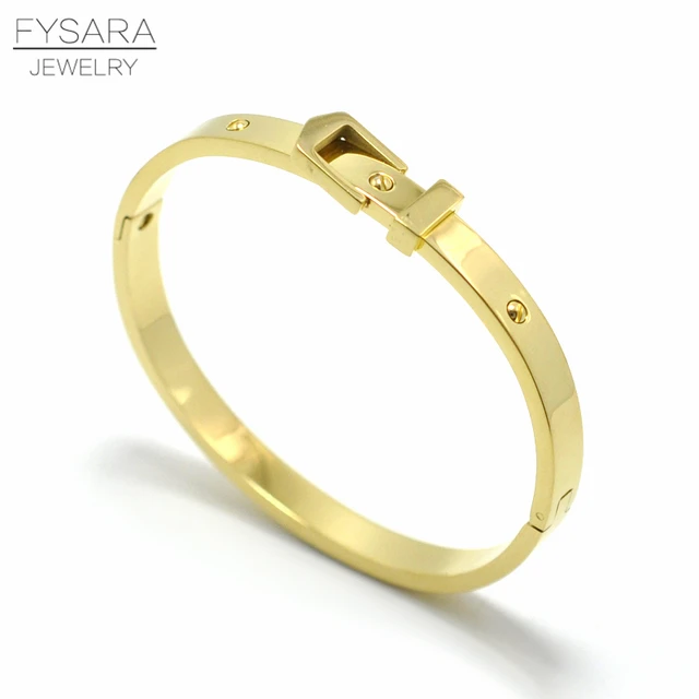 FYSARA Lover Screw Lock Bracelets & Bangles Women Jewelry Stainless