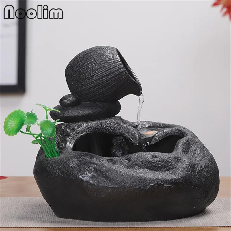 

Chinese Zen Water Fountain Decoration Living Room Feng Shui Wheel Ornaments Home Desktop Fish Tank Lucky Opening Gift