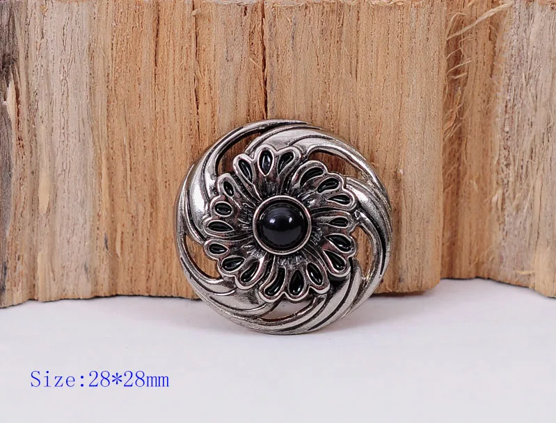 10 шт. 28 мм Навахо цветок Вихрь BLACKTURQUOISE SILVER кожаный кошелек CONCHOS