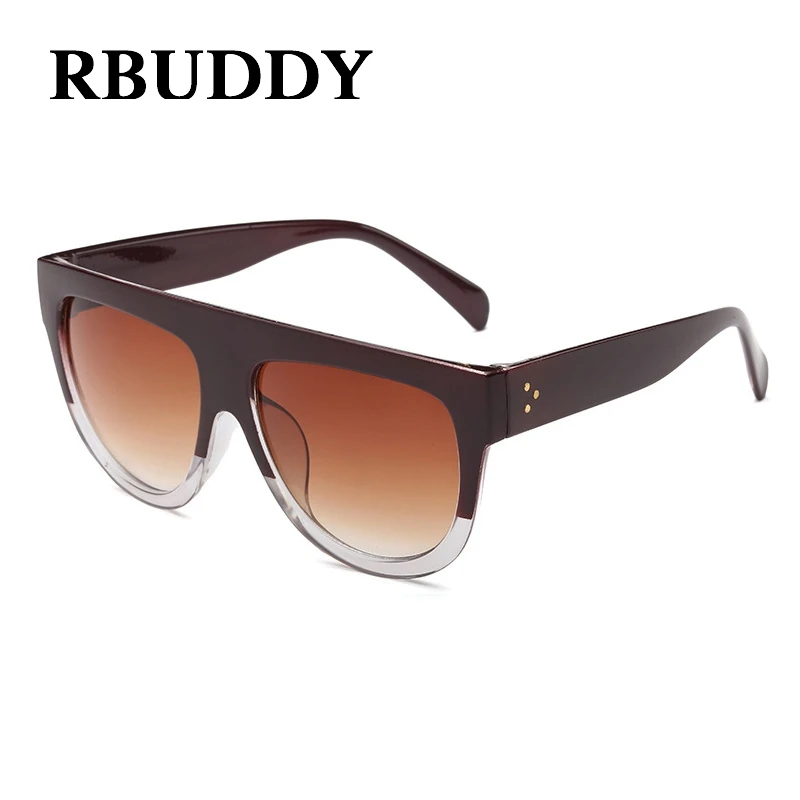 RBUDDY женские солнцезащитные очки lunette soleil femme с плоским верхом классические Супер брендовые Дизайнерские Большие женские CL оттенки солнцезащитные очки - Цвет линз: R10