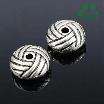 

Tibetan Silver Ethnic Flower Carved Big Hole Beads Spacers 10mm 12mm 100pcs Alloy Antique Metal Bead Jewelry DIY