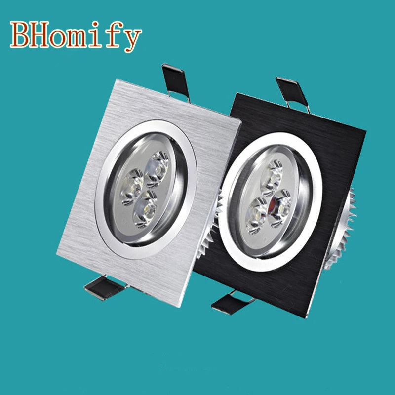 

LED Down Light Square 9W Led Downlight dimmable Recessed Led Ceiling Spot Light Lamp AC110/220VAC85-265V +Driver Indoor lighting