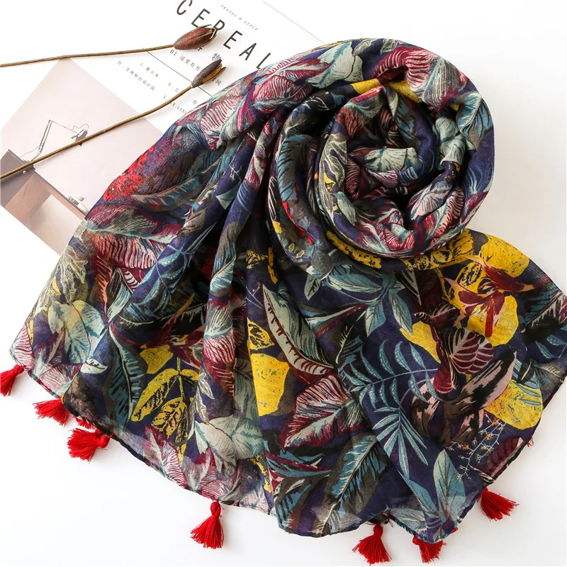 

2019 Women Luxury Brand Viscose Scarf African Ethnic Floral Long Shawl Large Size Warm Pashmina Stole Wrap Neck Headband Hijab