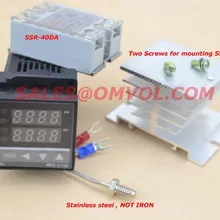 5 в 1! 100-240 В PID контроллер температуры+ твердотельное реле+ радиатор+ K зонд+ 2 винта