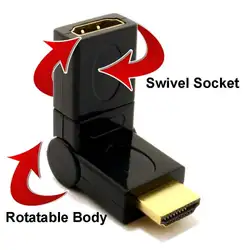 HDMI Поворотный и Поворотный адаптер переходник для штекера