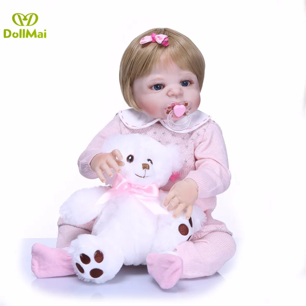 Baby reborn полностью виниловая силиконовая кукла новорожденного для девочек 23 &quot57