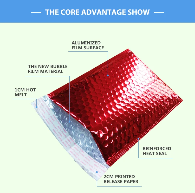 Цветной алюминированный пузырьковый пакет утолщенный пузырьковый конверт высокого класса со-экструдированной пленкой одежда