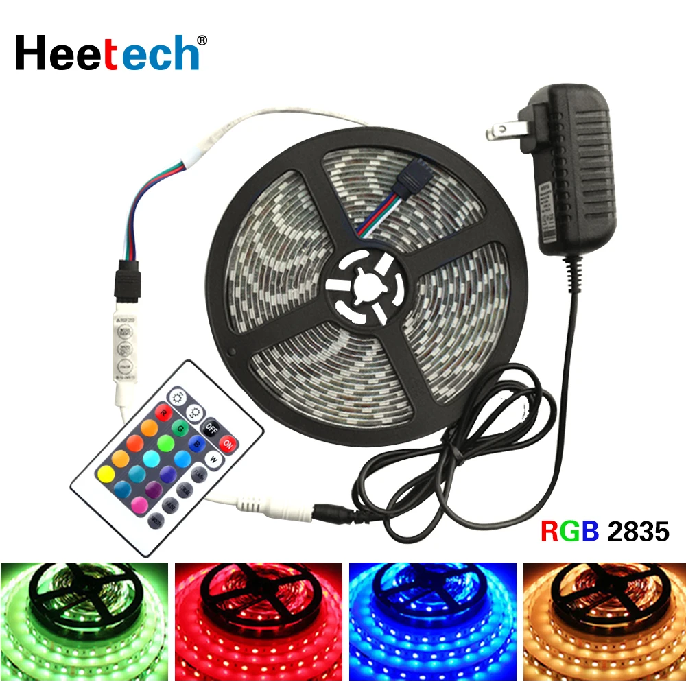 DC 12 V RGB Светодиодные ленты света 5050 2835 5 M светодиодный свет Водонепроницаемый гибкие диода лента теплый белый/синий/зеленый/красный