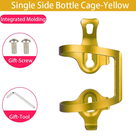 WEST BIKING велосипедный держатель для бутылки с водой MTB велосипедный держатель для бутылки Аксессуары для велосипеда Сверхлегкий Алюминиевый сплав велосипедный держатель для бутылки - Цвет: Single Side Gold