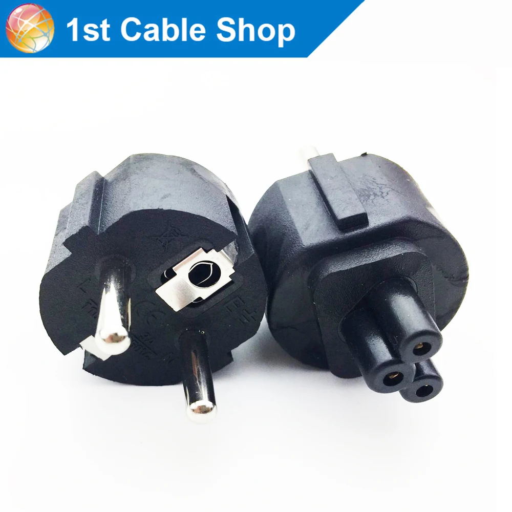 

2PCS/lot EU Mains Power Cable plug adapter EU PLug to IEC320 C5 Clover Leaf adapter plug