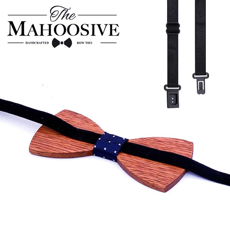  Wood bow tie Solid Business bowtie men vintage Dog Printed wood bow tie pocket square handkerchief 