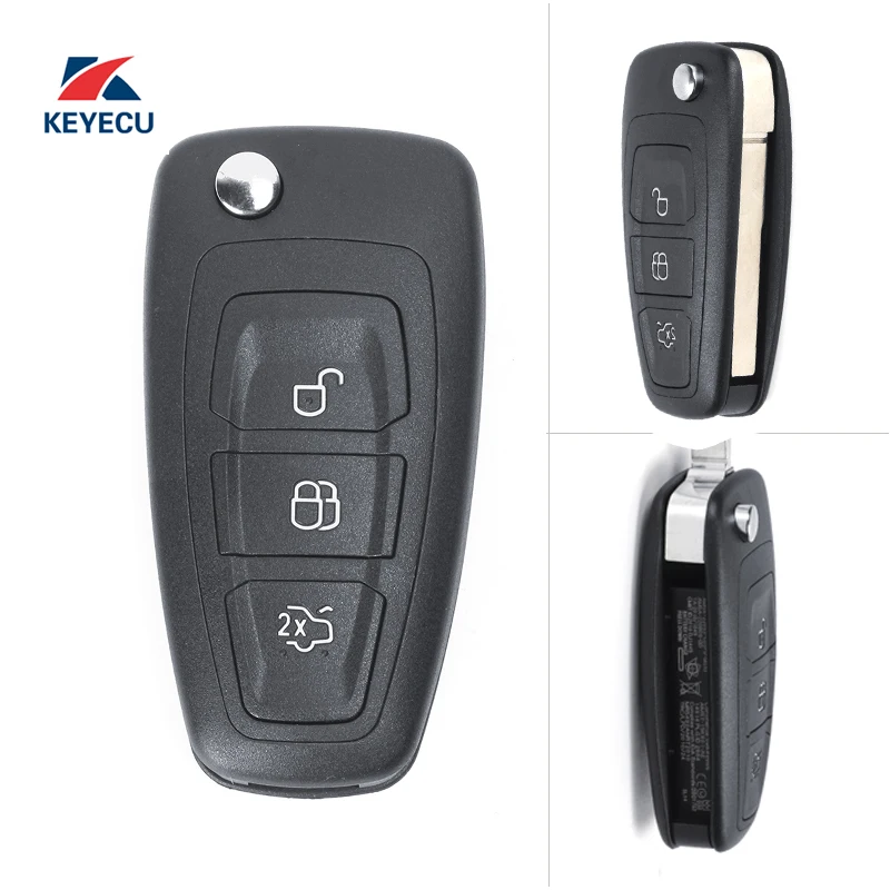 

KEYECU 10X Replacement Flip Remote Car Key Fob for Ford C-Max, Focus, Grand C-Max, Mondeo 2010-2014 P/N: 5WK49986,Aftermarket