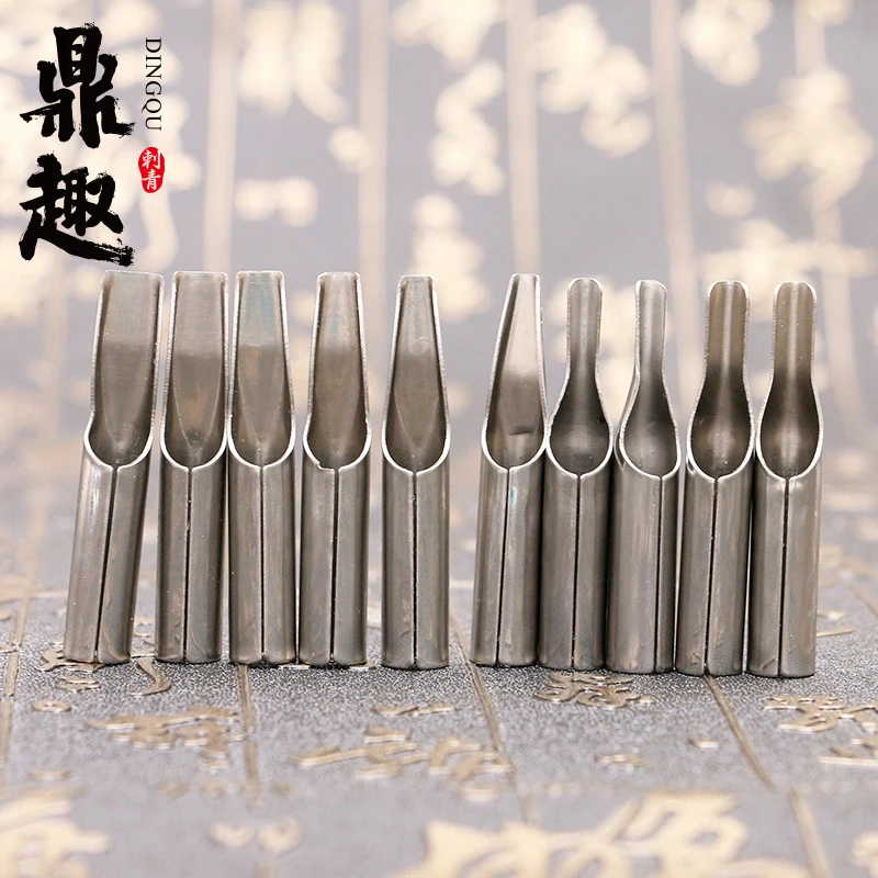 

New Type Tattoo Tips 1 set/lot Stainless Steel Tip Kit 10pcs/set Tattoo Accessories TG3130